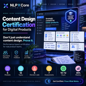 NLPXCore Content Design Certification for Digital Products course banner