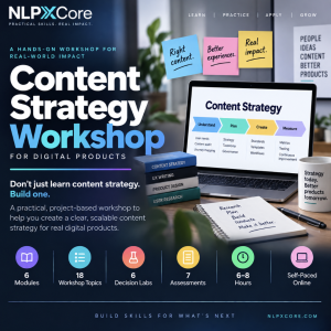 NLPXCore Content Strategy Workshop for Digital Products course banner